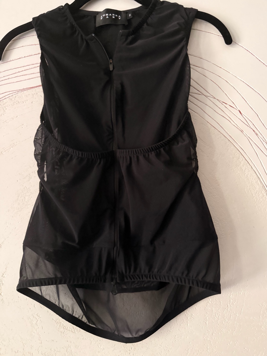 Johanna Parv Mesh Zip Vest Top Size Xs